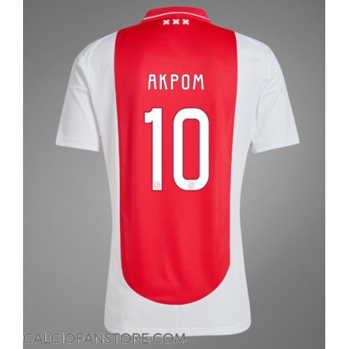 Maglia Calcio Ajax Chuba Akpom #10 Prima Divisa 2024-25 Manica Corta